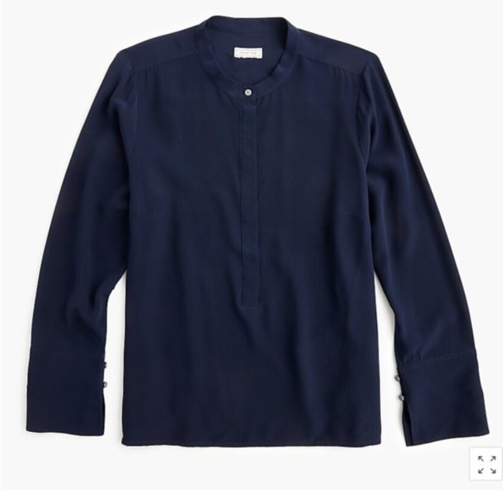 J.Crew Navy Reimagined Silk Tunic top blouse shirt - NEW Medium
